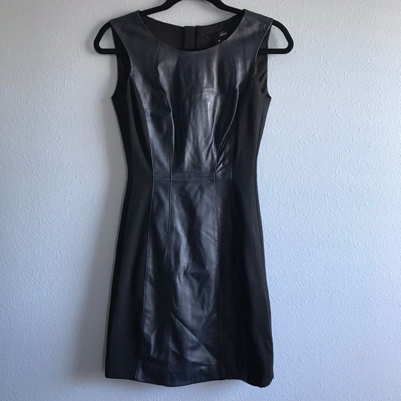 Aqua Dresses & Skirts - Aqua Blue leather Sheath Dress XS